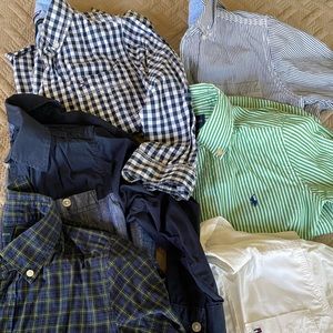 LOT OF SIX RALPH LAUREN & TOMMY HILFIGER SHIRTS